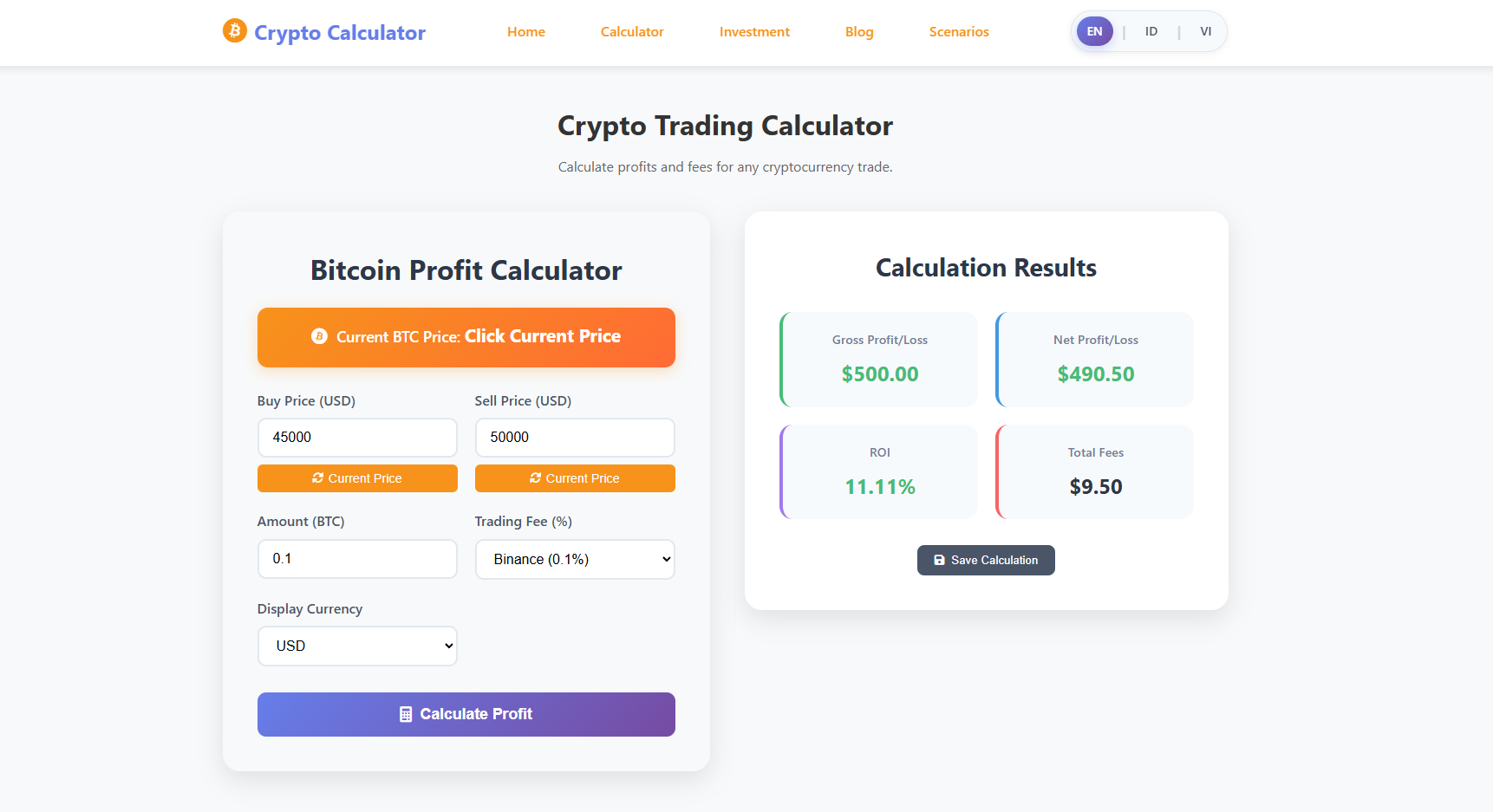 Bitcoin Profit Calculator