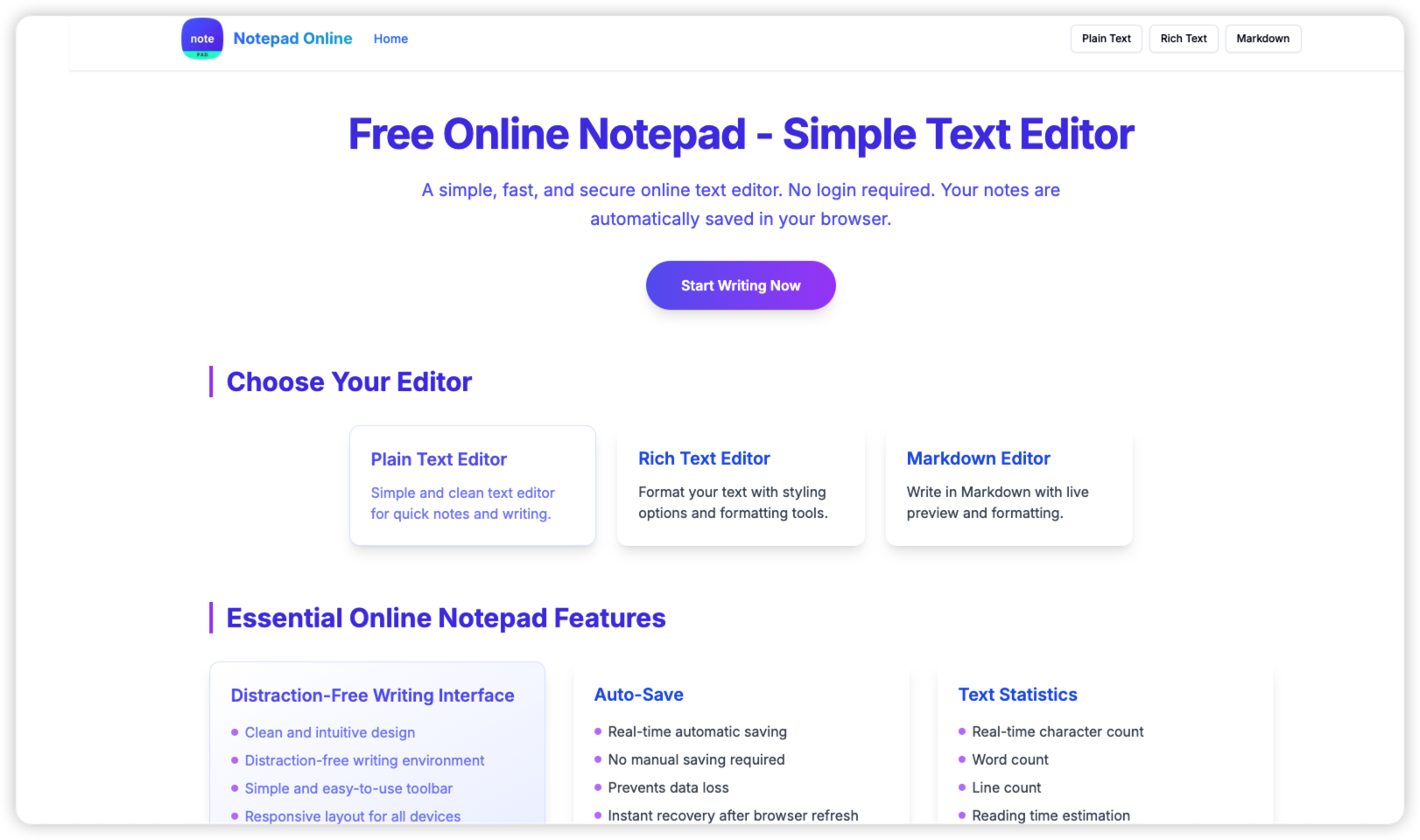 Notepad Online