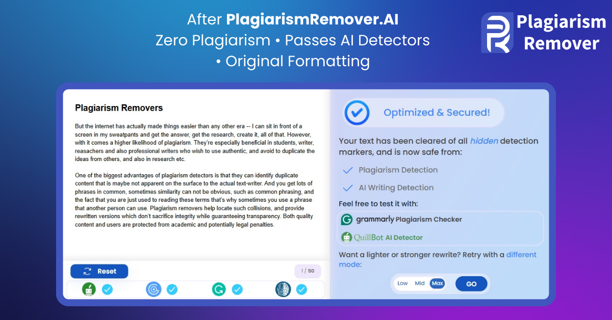 PlagiarismRemover.AI - Plagiarism Remover