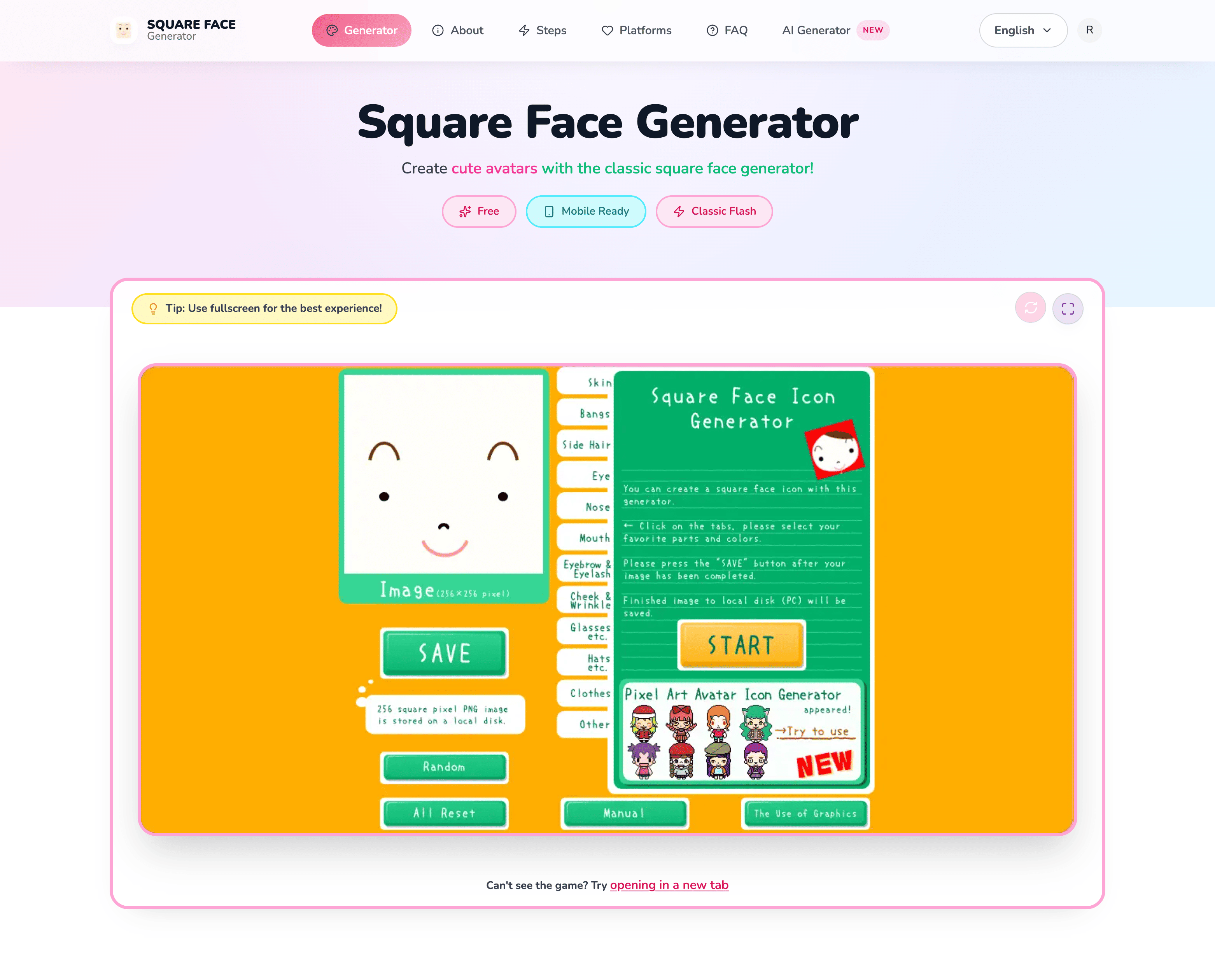 Square Face Generator