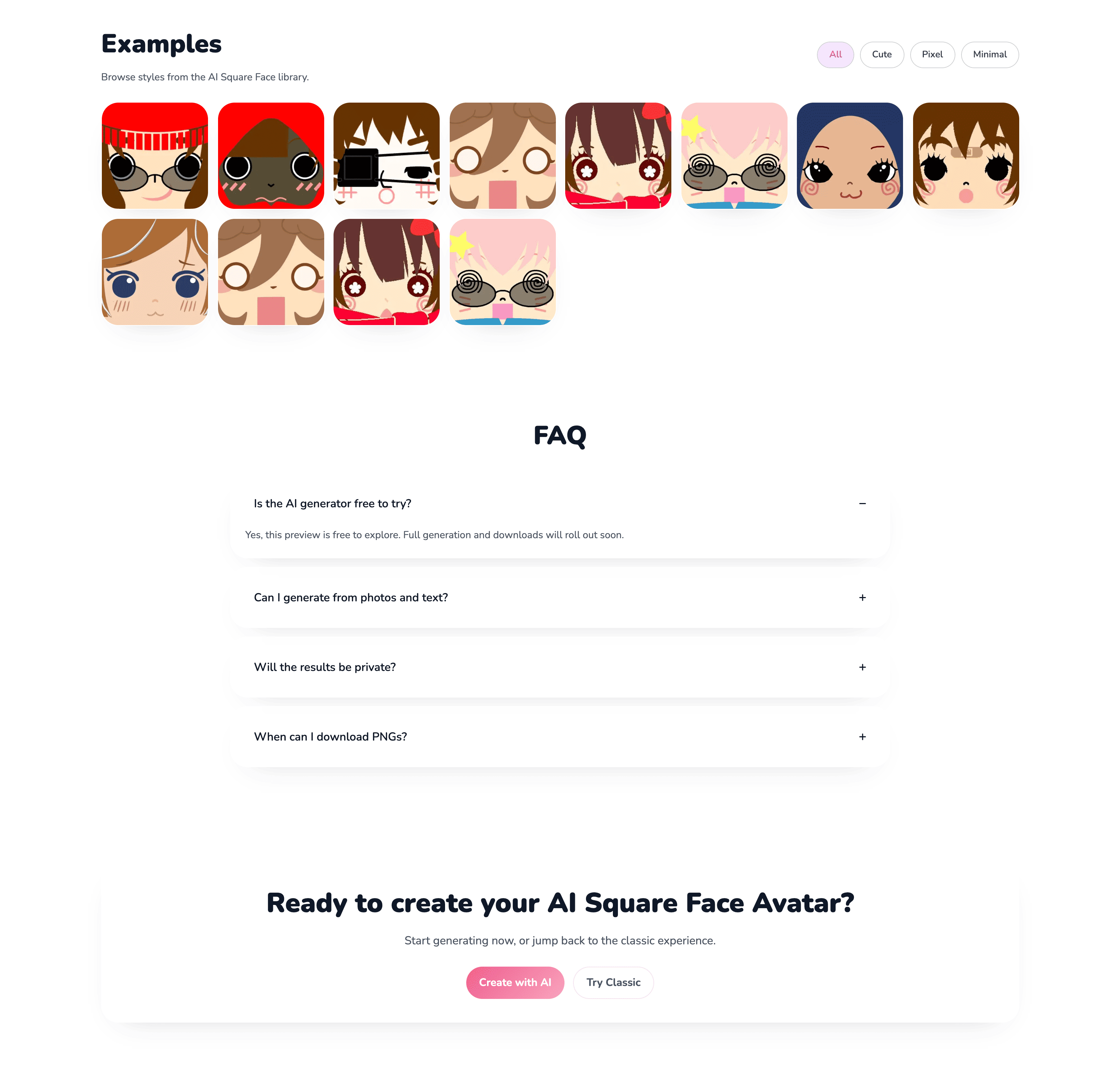 Square Face Generator